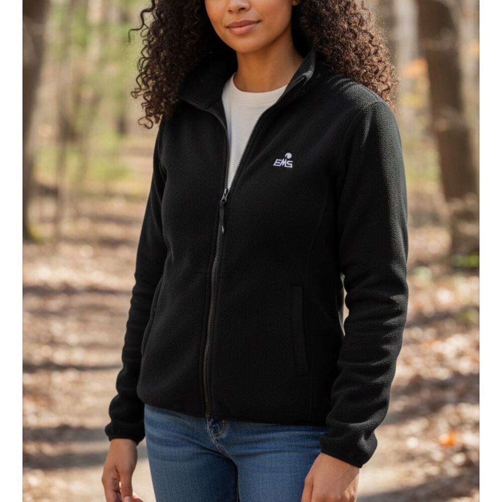 EASTERN MOUNTAIN SPORTS Black Fleece Jacket Women’s Size Medium Full Zip 3393-8